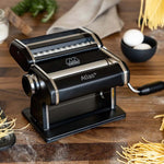 Marcato Atlas+ Pasta Machine with Cutter, Hand Crank, and Instructions, Made in Italy, Black