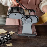 Marcato Atlas+ Pasta Machine with Cutter, Hand Crank, and Instructions, Made in Italy, Black