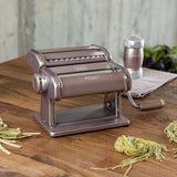 Marcato Atlas+ Pasta Machine with Cutter, Hand Crank, and Instructions, Made in Italy, Powder Pink