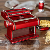 Marcato Atlas+ Pasta Machine with Cutter, Hand Crank, and Instructions, Made in Italy, Red