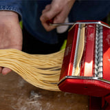 Marcato Atlas+ Pasta Machine with Cutter, Hand Crank, and Instructions, Made in Italy, Red