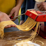 Marcato Atlas+ Pasta Machine with Cutter, Hand Crank, and Instructions, Made in Italy, Red