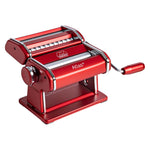 Marcato Atlas+ Pasta Machine with Cutter, Hand Crank, and Instructions, Made in Italy, Red