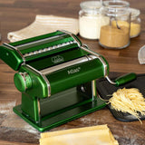 Marcato Atlas+ Pasta Machine with Cutter, Hand Crank, and Instructions, Made in Italy, Green