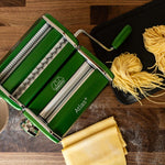Marcato Atlas+ Pasta Machine with Cutter, Hand Crank, and Instructions, Made in Italy, Green