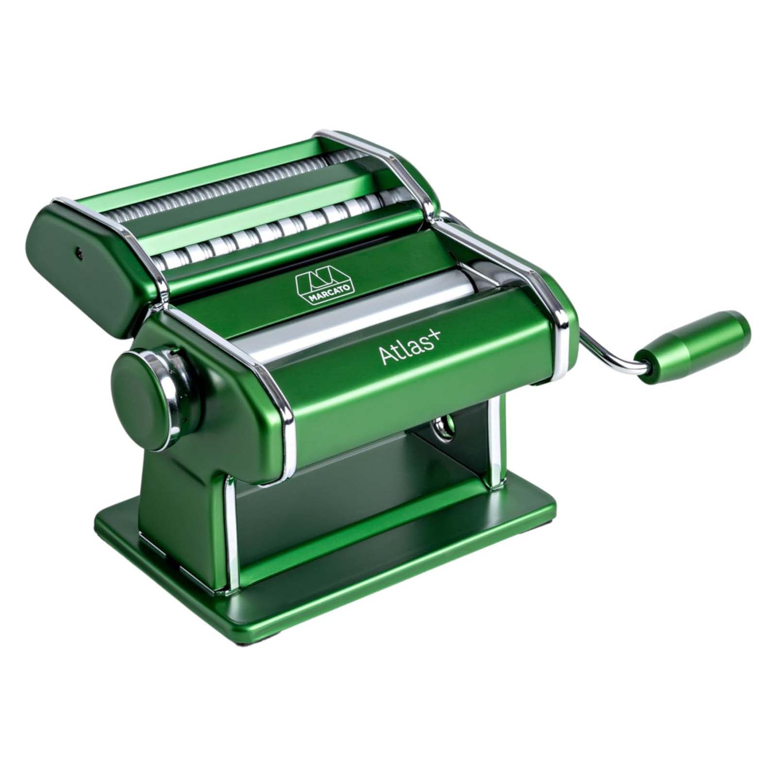 Marcato Atlas+ Pasta Machine with Cutter, Hand Crank, and Instructions, Made in Italy, Green