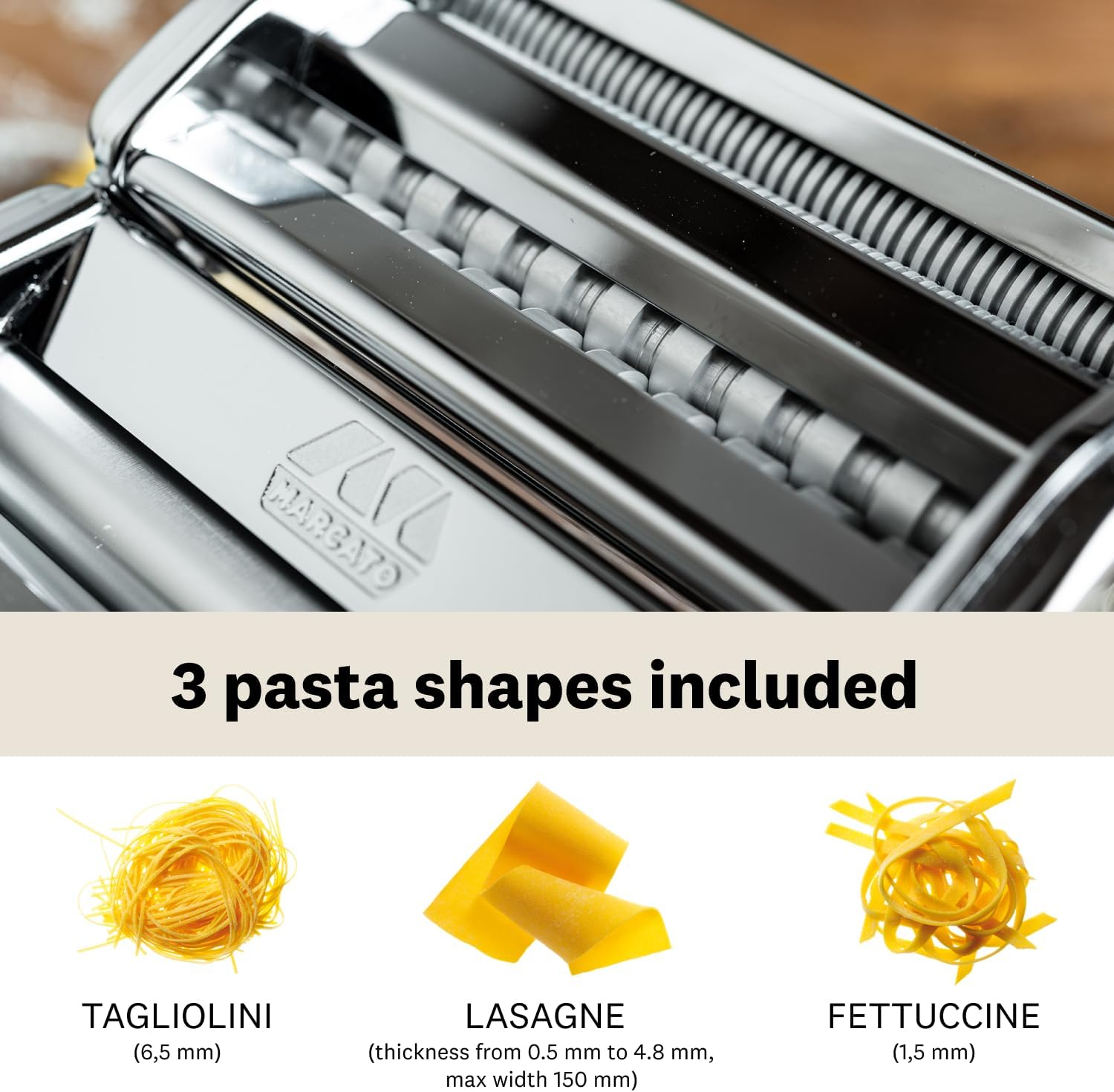 Marcata Project Marcato Atlas 150 Pasta Machine with Cutter and Hand Crank, Made in ...