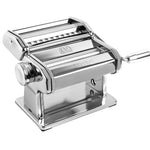Marcato Atlas 150 Pasta Machine with Cutter, Hand Crank, and Instructions, Made in Italy, Silver