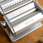 Marcato Atlas 150 Pasta Machine with Cutter, Hand Crank, and Instructions, Made in Italy, Ice