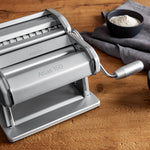 Marcato Atlas 150 Pasta Machine with Cutter, Hand Crank, and Instructions, Made in Italy, Ice
