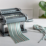 Marcato Atlas 150 Pasta Machine with Cutter, Hand Crank, and Instructions, Made in Italy, Powder Grey