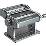 Marcato Atlas 150 Pasta Machine with Cutter, Hand Crank, and Instructions, Made in Italy, Powder Grey