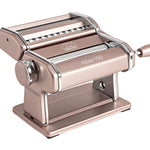 Marcato Atlas 150 Pasta Machine with Cutter, Hand Crank, and Instructions, Made in Italy, Powder Pink