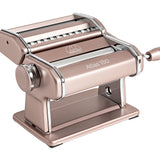 Marcato Atlas 150 Pasta Machine with Cutter, Hand Crank, and Instructions, Made in Italy, Powder Pink