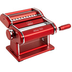 Marcato Atlas 150 Pasta Machine with Cutter, Hand Crank, and Instructions, Made in Italy, Red
