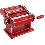 Marcato Atlas 150 Pasta Machine with Cutter, Hand Crank, and Instructions, Made in Italy, Red