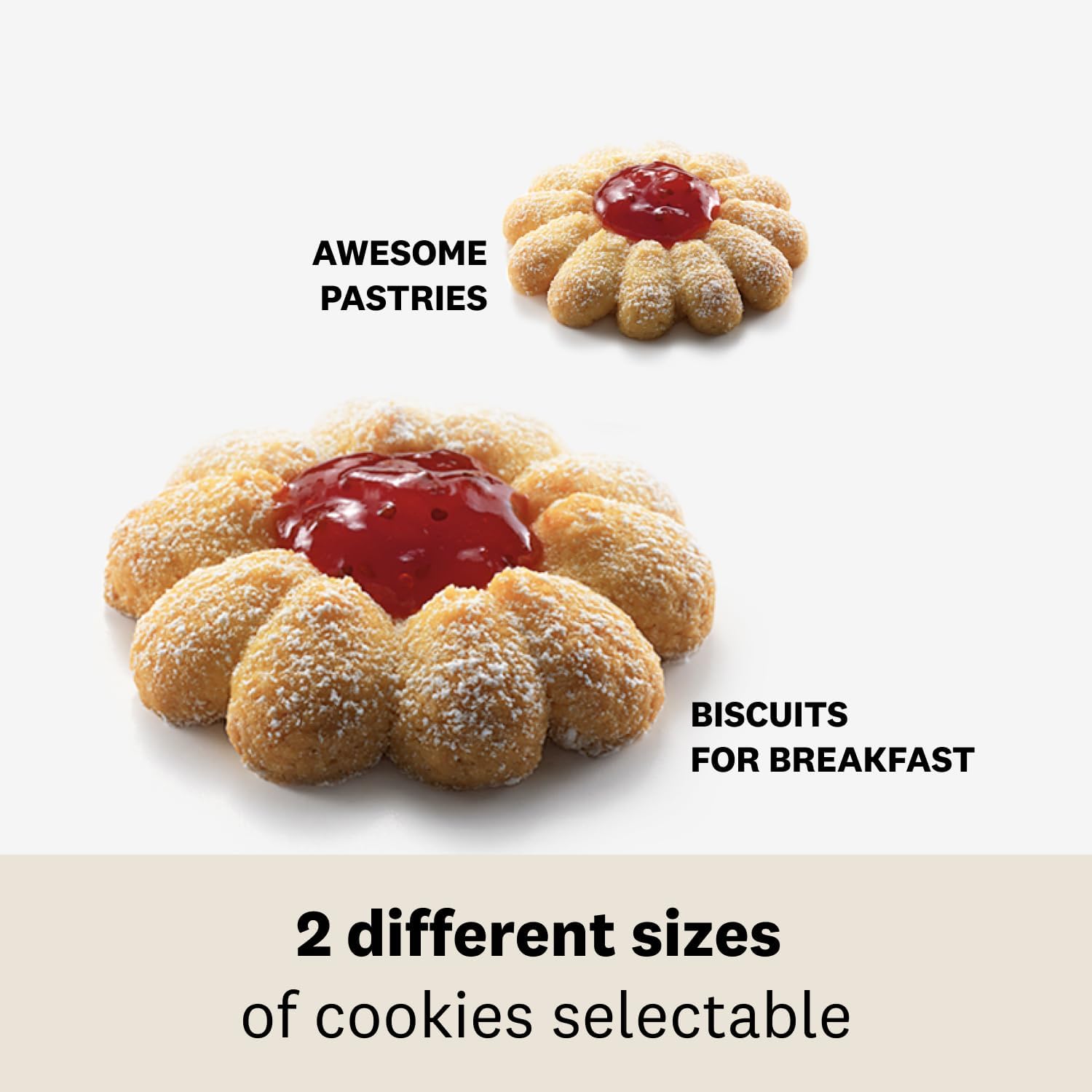 Marcato Atlas Premium Biscuit Maker Press, Includes 20 Cookie Disc Shapes, Silver
