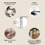 Marcato Atlas Premium Biscuit Maker Press, Includes 20 Cookie Disc Shapes, Silver