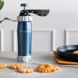 Marcato Design Series Biscuit Maker Press, Includes 20 Cookie Disc Shapes, Blue