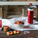 Marcato Design Series Biscuit Maker Press, Includes 20 Cookie Disc Shapes, Red