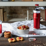 Marcato Design Series Biscuit Maker Press, Includes 20 Cookie Disc Shapes, Red