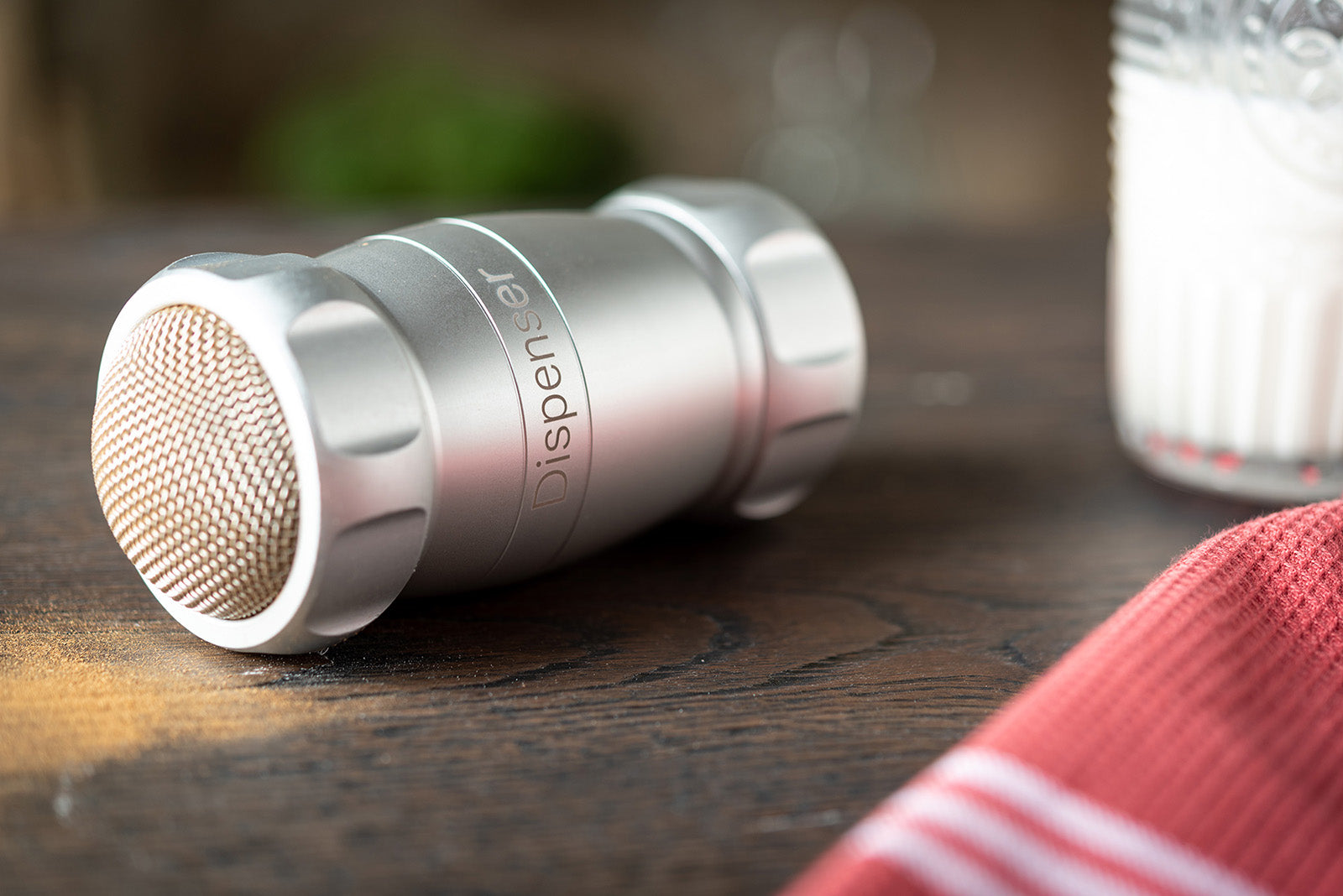 Marcato Design Line Dispenser Shaker for Flour, Powdered Sugar, and More, Silver