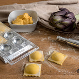 Marcato Atlas Tablet Pasta Maker, Made in Italy, Makes 10 Raviolis, Silver