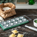 Marcato Atlas Tablet Pasta Maker, Made in Italy, Makes 10 Raviolis, Green