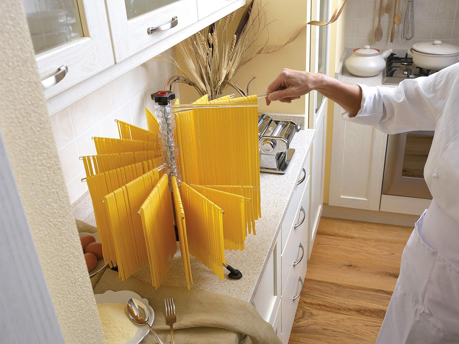 Marcato Atlas Collapsible Pasta Drying Rack, Made In Italy, Clear