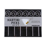 Prodyne Spiral Stainless Steel Martini Picks, Set of 6