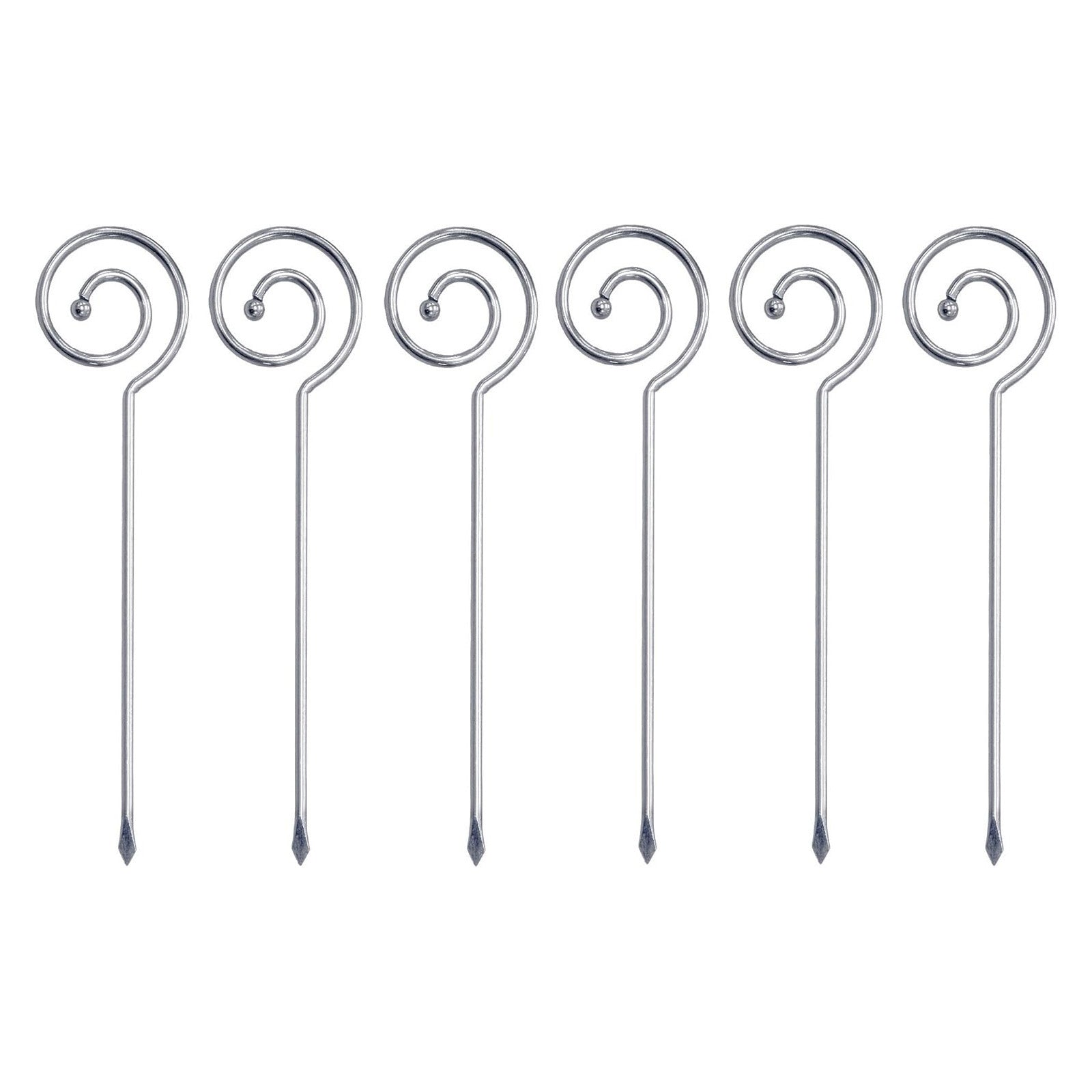 Prodyne Spiral Stainless Steel Martini Picks, Set of 6