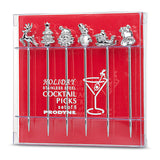 Prodyne Holiday Stainless Steel Cocktail Picks, Set of 6