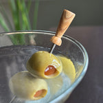 Prodyne Olivewood Stainless Steel Cocktail Picks, Set of 6