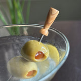 Prodyne Olivewood Stainless Steel Cocktail Picks, Set of 6