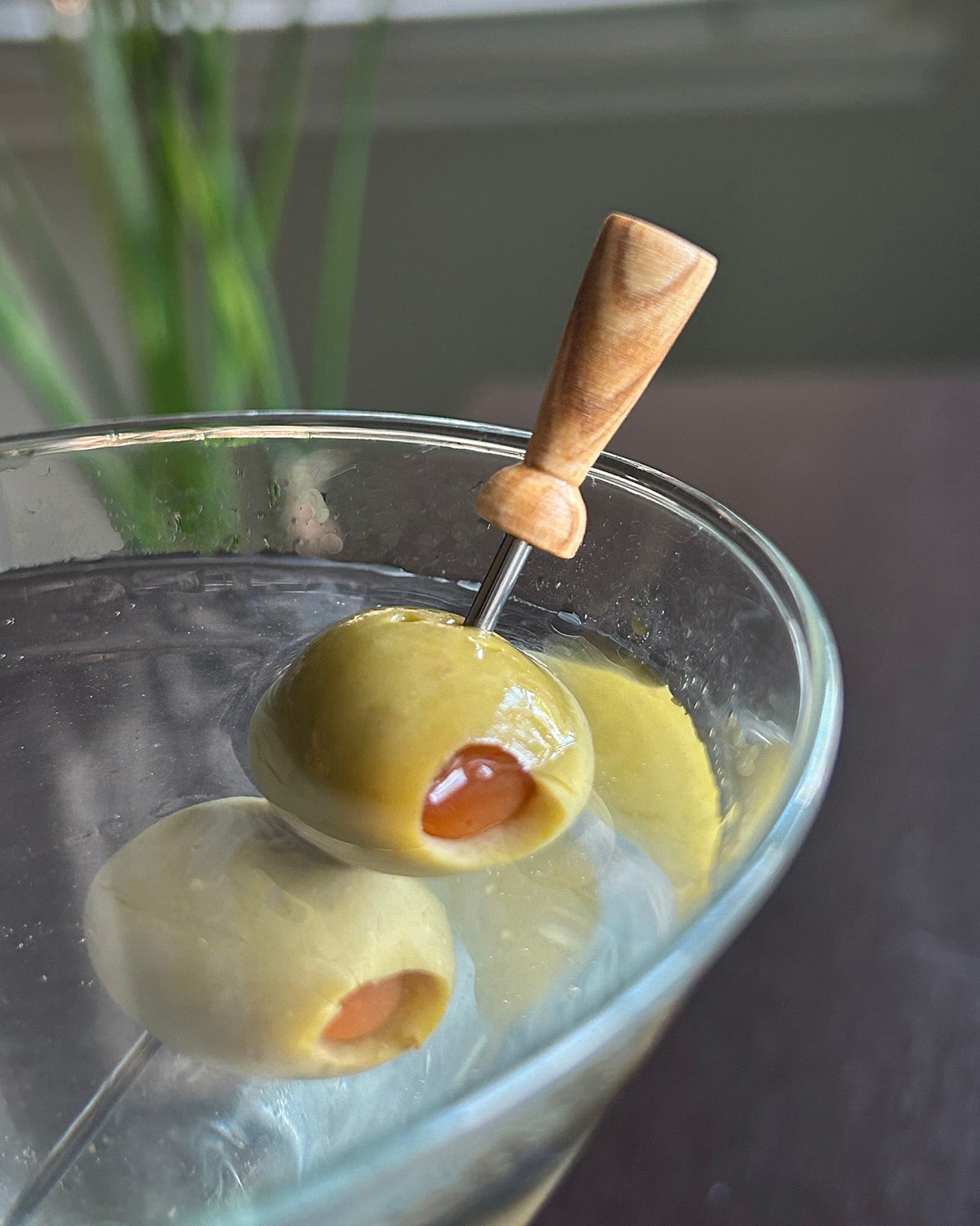 Prodyne Olivewood Stainless Steel Cocktail Picks, Set of 6