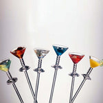 Prodyne Jubilee Colorful Acrylic Martini Pick Set Of 6 Acrylic Martini Picks