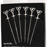 Prodyne Stainless Steel Martini Picks, Set of 6