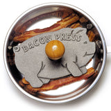 Norpro Cast Iron Pig Shaped Bacon and Grill Press with Wood Handle