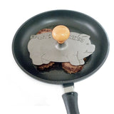 Norpro Cast Iron Pig Shaped Bacon and Grill Press with Wood Handle