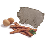 Norpro Cast Iron Pig Shaped Bacon and Grill Press with Wood Handle