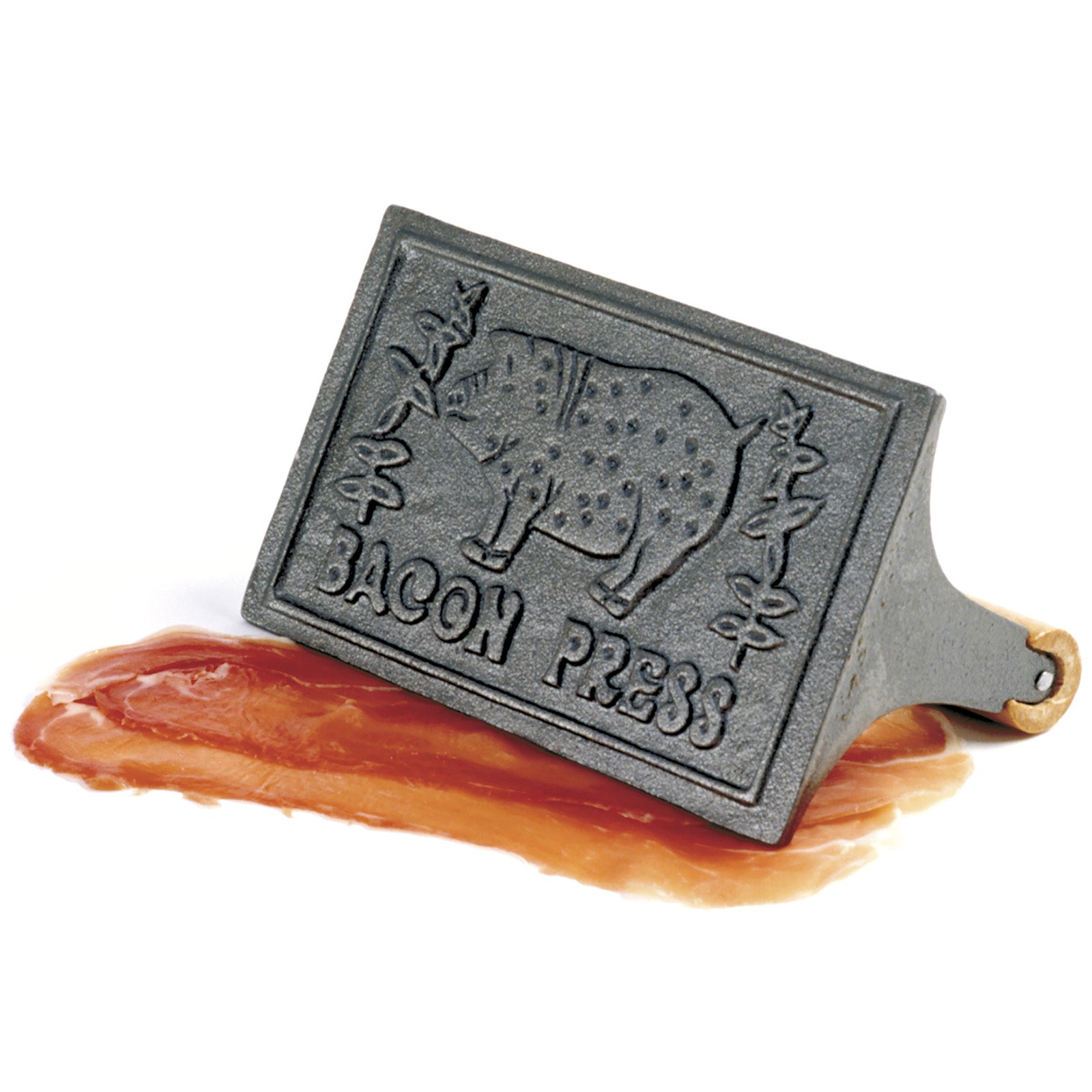 Norpro Cast Iron Bacon and Grill Press with Wood Handle