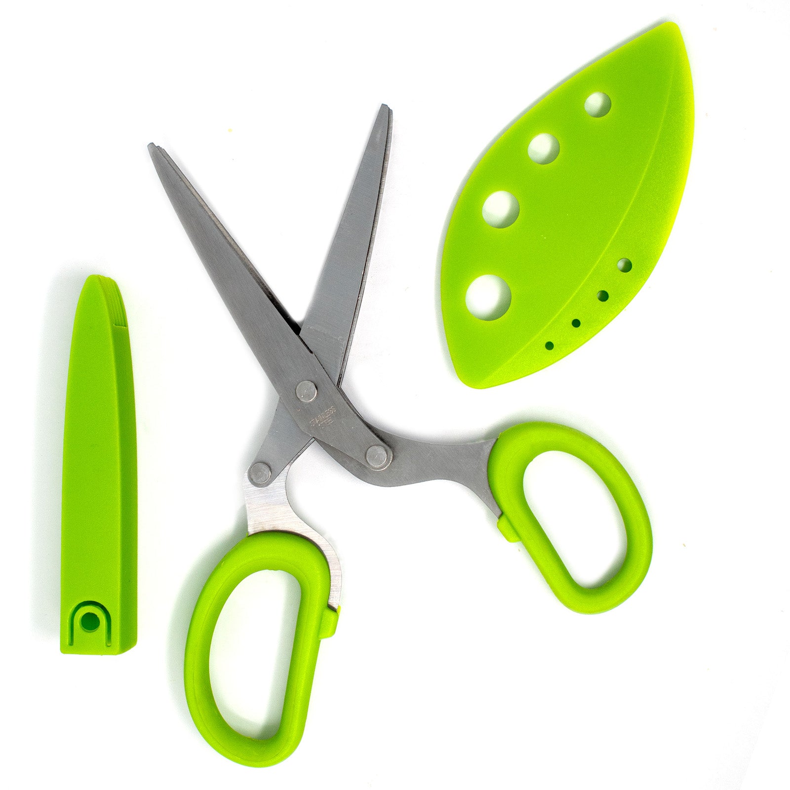 Norpro Multi Blade Herb Shears with Storage Sheath, Stainless Steel, Green