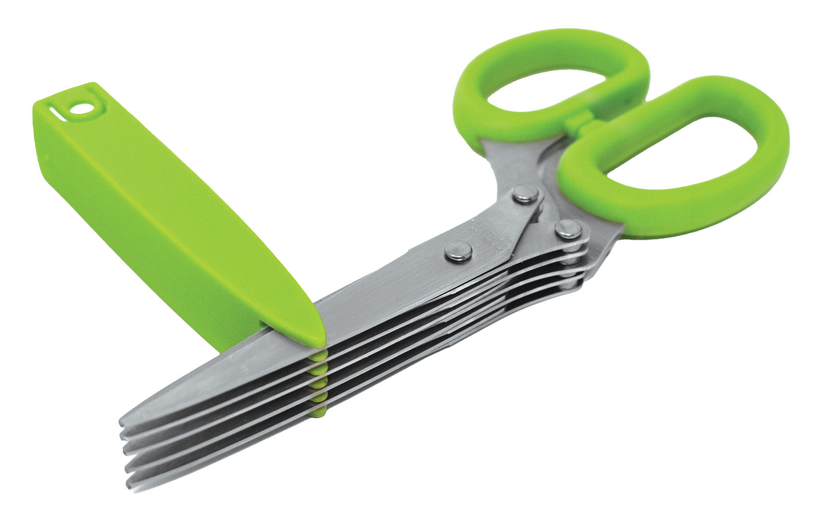 Norpro Multi Blade Herb Shears with Storage Sheath, Stainless Steel, Green