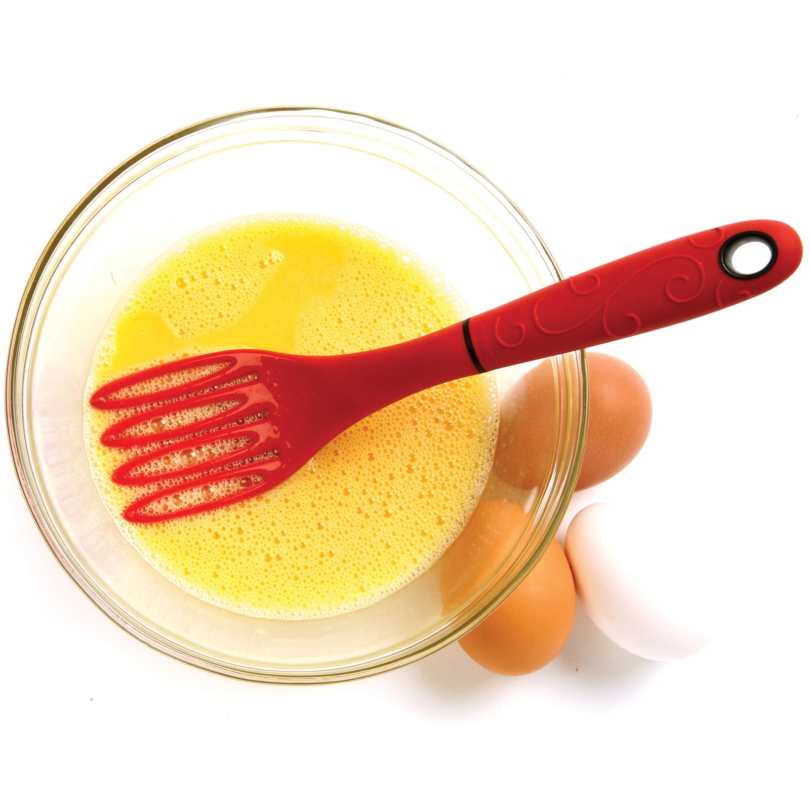 Norpro Grip-EZ Fiskie Fork and Whisk Combo Kitchen Tool, Red