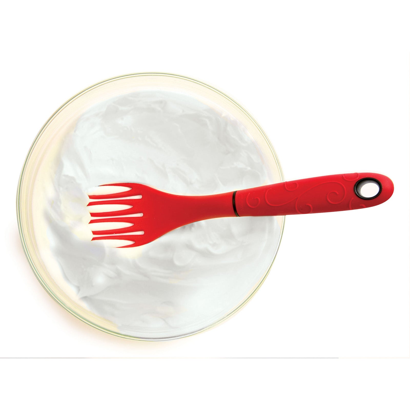 Norpro Grip-EZ Fiskie Fork and Whisk Combo Kitchen Tool, Red
