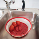 Norpro Knockdown Collapsible Microwave Food Cover, Red/Clear