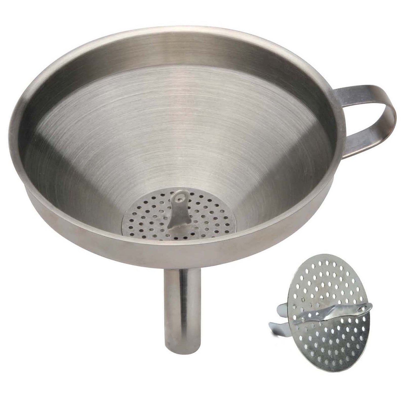 Norpro Heavy Duty Stainless Steel Funnel with Detatchable Strainer, 4.75-Inch