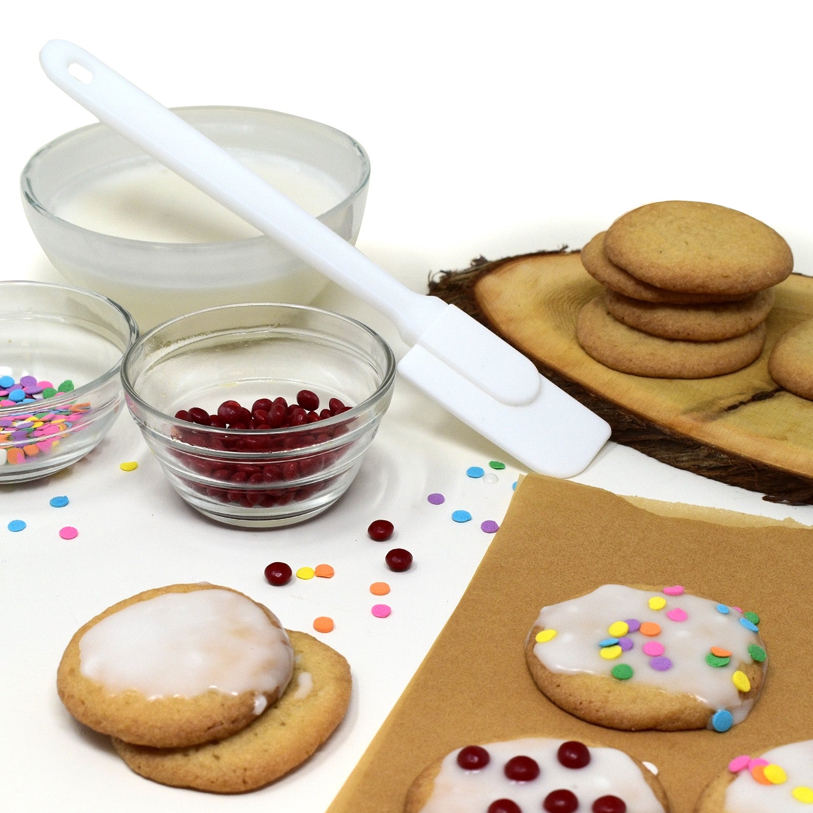 Norpro 3 Piece Plastic Spatula Set, White, Flexible & Durable