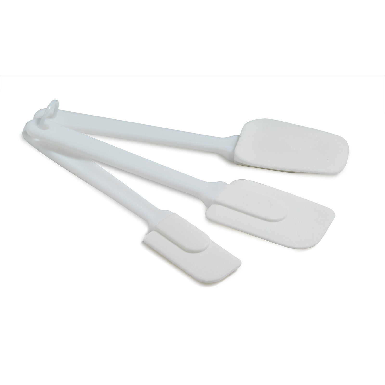 Norpro 3 Piece Plastic Spatula Set, White, Flexible & Durable