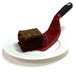 Norpro Brownie Spatula with Scalloped Blade, Red